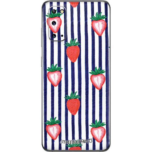 Bouffants and Broken Hearts Strawberries and Stripes Galaxy S20 Skin