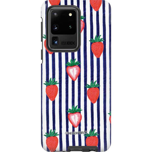 Bouffants and Broken Hearts Strawberries and Stripes Galaxy S20 Ultra 5G Pro Case
