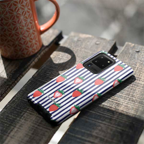 Bouffants and Broken Hearts Strawberries and Stripes Galaxy S20 Ultra 5G Pro Case