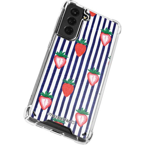 Bouffants and Broken Hearts Strawberries and Stripes Galaxy S21 5G Clear Case