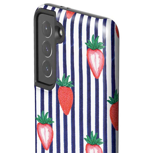 Bouffants and Broken Hearts Strawberries and Stripes Galaxy S21 5G Pro Case