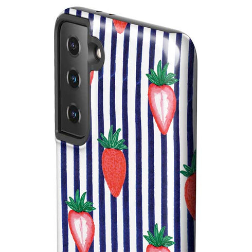 Bouffants and Broken Hearts Strawberries and Stripes Galaxy S21 Plus 5G Pro Case