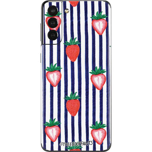 Bouffants and Broken Hearts Strawberries and Stripes Galaxy S21 Plus 5G Skin