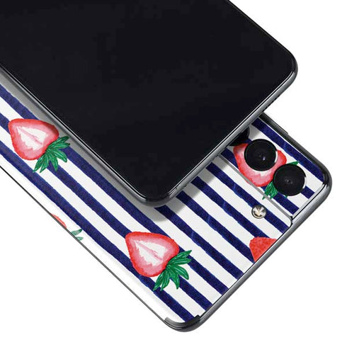 Bouffants and Broken Hearts Strawberries and Stripes Galaxy S21 Plus 5G Skin