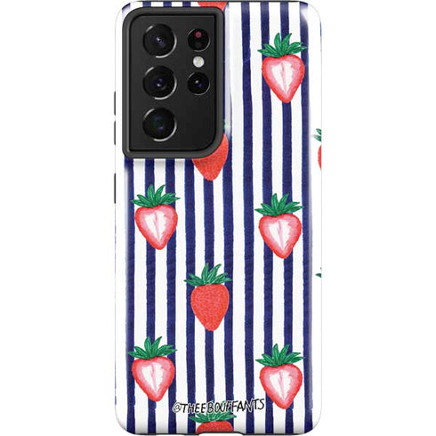 Bouffants and Broken Hearts Strawberries and Stripes Galaxy S21 Ultra 5G Pro Case