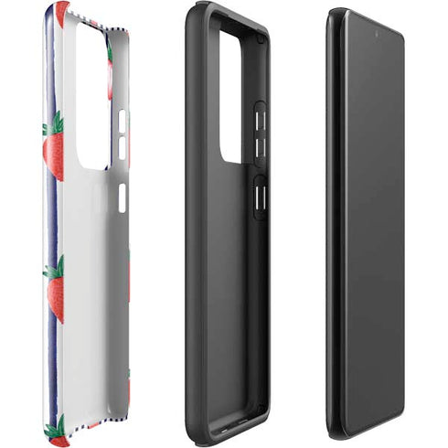 Bouffants and Broken Hearts Strawberries and Stripes Galaxy S21 Ultra 5G Pro Case
