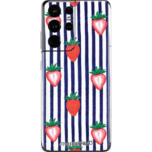 Bouffants and Broken Hearts Strawberries and Stripes Galaxy S21 Ultra 5G Skin