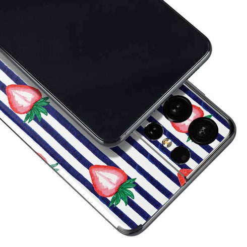 Bouffants and Broken Hearts Strawberries and Stripes Galaxy S21 Ultra 5G Skin