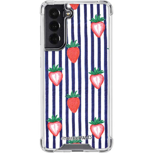 Bouffants and Broken Hearts Strawberries and Stripes Galaxy S22 Clear Case