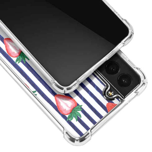 Bouffants and Broken Hearts Strawberries and Stripes Galaxy S22 Clear Case