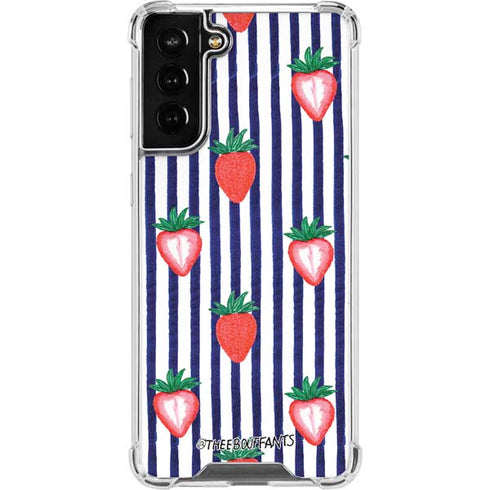 Bouffants and Broken Hearts Strawberries and Stripes Galaxy S22 Plus Clear Case