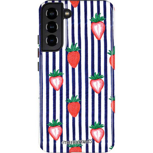 Bouffants and Broken Hearts Strawberries and Stripes Galaxy S22 Plus Pro Case