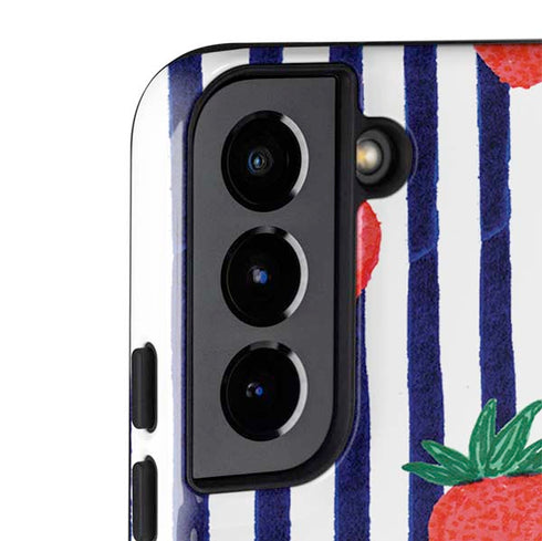 Bouffants and Broken Hearts Strawberries and Stripes Galaxy S22 Plus Pro Case