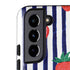 Bouffants and Broken Hearts Strawberries and Stripes Galaxy S22 Plus Pro Case