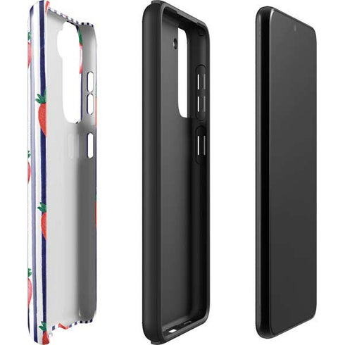 Bouffants and Broken Hearts Strawberries and Stripes Galaxy S22 Pro Case