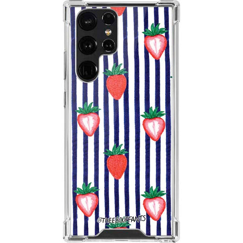 Bouffants and Broken Hearts Strawberries and Stripes Galaxy S22 Ultra Clear Case