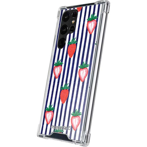 Bouffants and Broken Hearts Strawberries and Stripes Galaxy S22 Ultra Clear Case