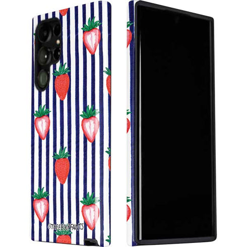 Bouffants and Broken Hearts Strawberries and Stripes Galaxy S22 Ultra Pro Case