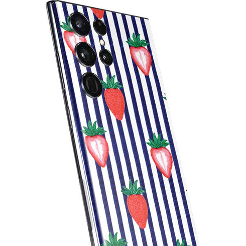Bouffants and Broken Hearts Strawberries and Stripes Galaxy S22 Ultra Skin