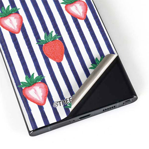 Bouffants and Broken Hearts Strawberries and Stripes Galaxy S22 Ultra Skin