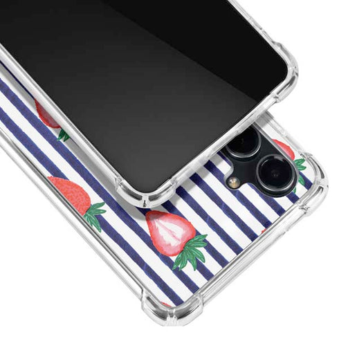 Bouffants and Broken Hearts Strawberries and Stripes Galaxy S23 FE Clear Case