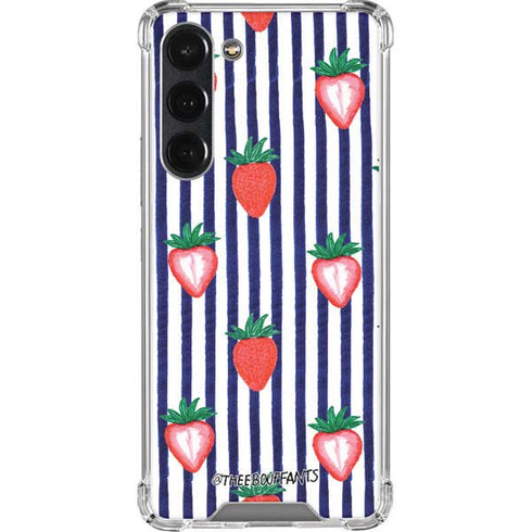 Bouffants and Broken Hearts Strawberries and Stripes Galaxy S23 Plus Clear Case