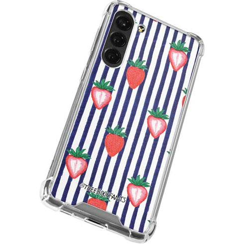 Bouffants and Broken Hearts Strawberries and Stripes Galaxy S23 Plus Clear Case