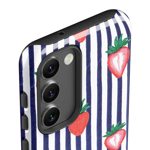 Bouffants and Broken Hearts Strawberries and Stripes Galaxy S23 Plus Pro Case