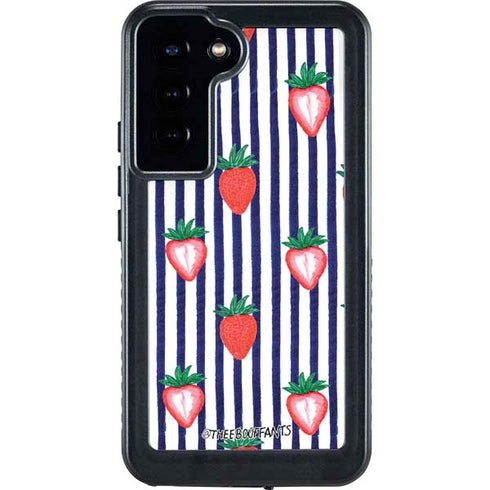 Bouffants and Broken Hearts Strawberries and Stripes Galaxy S23 Plus Waterproof Case