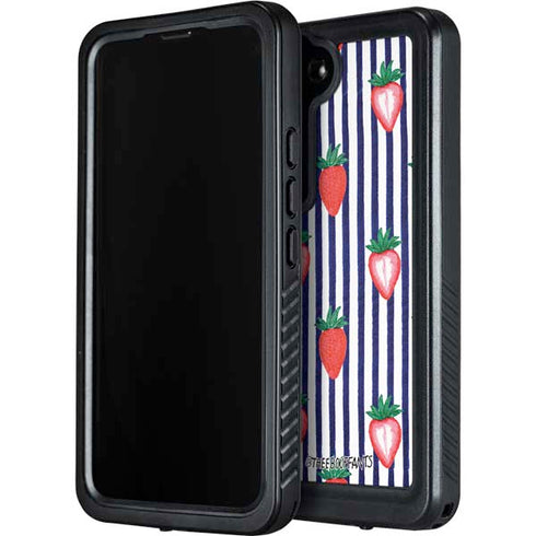 Bouffants and Broken Hearts Strawberries and Stripes Galaxy S23 Plus Waterproof Case
