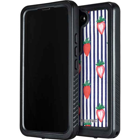 Bouffants and Broken Hearts Strawberries and Stripes Galaxy S23 Waterproof Case