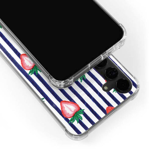 Bouffants and Broken Hearts Strawberries and Stripes Galaxy S24 Plus Clear Case