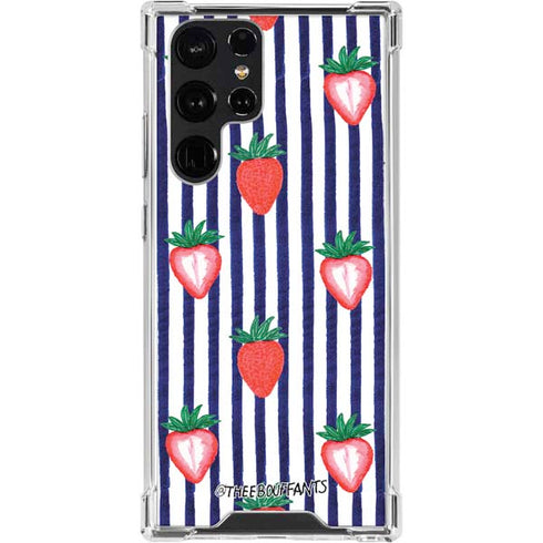 Bouffants and Broken Hearts Strawberries and Stripes Galaxy S24 Ultra Clear Case