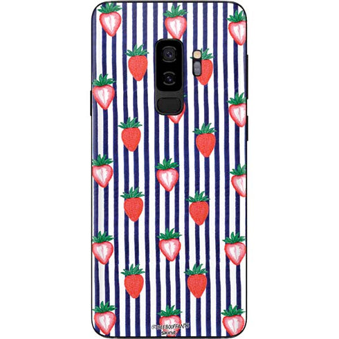 Bouffants and Broken Hearts Strawberries and Stripes Galaxy S9 Plus Skin