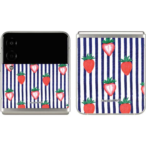 Bouffants and Broken Hearts Strawberries and Stripes Galaxy Z Flip3 5G Skin