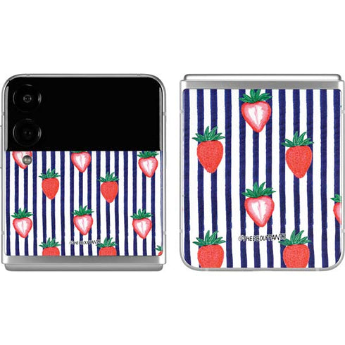 Bouffants and Broken Hearts Strawberries and Stripes Galaxy Z Flip4 5G Skin