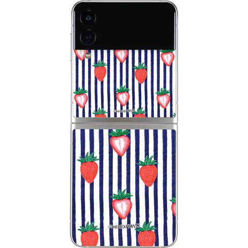Bouffants and Broken Hearts Strawberries and Stripes Galaxy Z Flip4 5G Skin