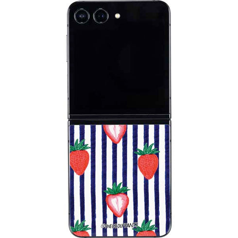 Bouffants and Broken Hearts Strawberries and Stripes Galaxy Z Flip5 5G Skin