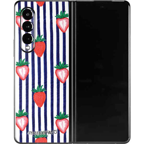 Bouffants and Broken Hearts Strawberries and Stripes Galaxy Z Fold3 5G Skin