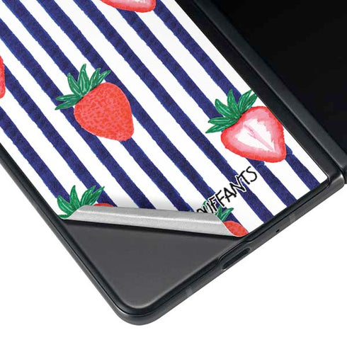 Bouffants and Broken Hearts Strawberries and Stripes Galaxy Z Fold3 5G Skin