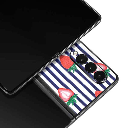 Bouffants and Broken Hearts Strawberries and Stripes Galaxy Z Fold3 5G Skin