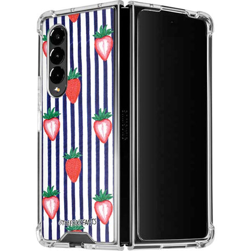 Bouffants and Broken Hearts Strawberries and Stripes Galaxy Z Fold4 5G Clear Case