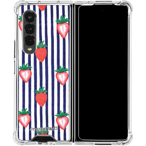 Bouffants and Broken Hearts Strawberries and Stripes Galaxy Z Fold4 5G Clear Case