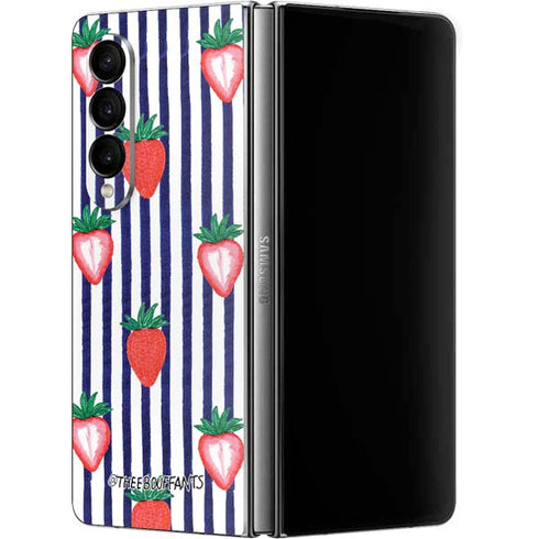 Bouffants and Broken Hearts Strawberries and Stripes Galaxy Z Fold4 5G Skin