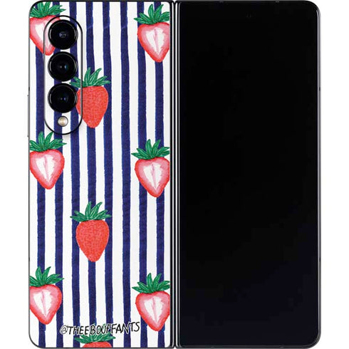 Bouffants and Broken Hearts Strawberries and Stripes Galaxy Z Fold4 5G Skin