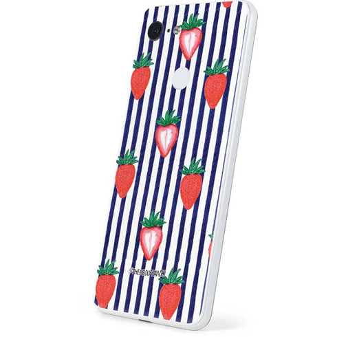 Bouffants and Broken Hearts Strawberries and Stripes Google Pixel 3 Skin