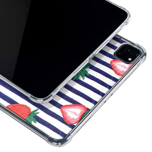 Bouffants and Broken Hearts Strawberries and Stripes iPad Pro 12.9in (2020) Clear Case