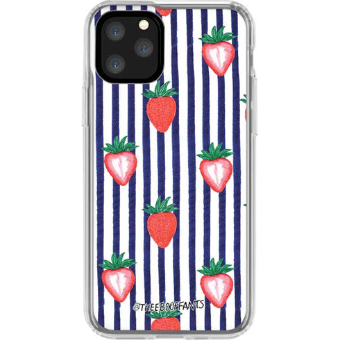 Bouffants and Broken Hearts Strawberries and Stripes iPhone 11 Pro Clear Case