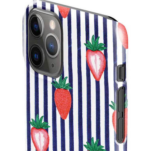 Bouffants and Broken Hearts Strawberries and Stripes iPhone 11 Pro Lite Case