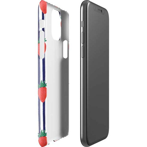 Bouffants and Broken Hearts Strawberries and Stripes iPhone 11 Pro Lite Case